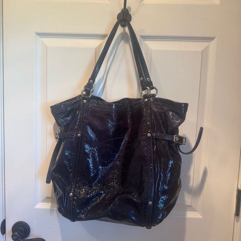 COACH Audrey‎ Navy Blue Large Tote Y2K
